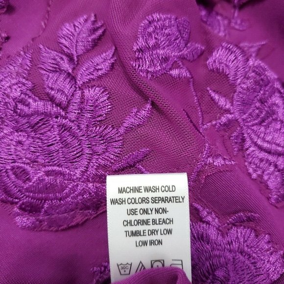 Jessica London Top Size 12 Mesh Embroidered NWT - Picture 6 of 7